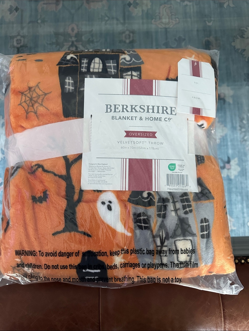 Berkshire Haunted House Oversized Velvet soft Throw Blanket 60”x 70” Ghosts